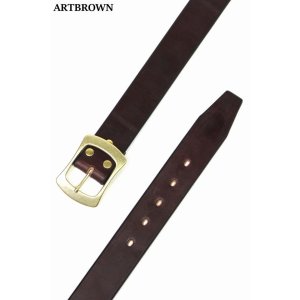 画像1: 「ARTBROWN/アートブラウン」UKサドルレザー40mm幅ギャリソンベルト【チョコ×ゴールド】