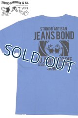 「STUDIO D'ARTISAN/ステュディオ・ダ・ルチザン」JEANS BOND プリントＴシャツ【ブルー】