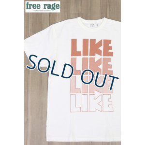 画像1: 「FREE RAGE/フリーレイジ」LIKE プリントリサイクルコットンTシャツ【ホワイト】