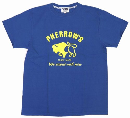 他の写真1: 「Pherrow's/フェローズ」ウクライナ人道支援チャリティ プリントTシャツ PTシリーズ【ブルーブルー】