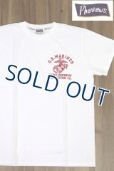 「Pherrow's/フェローズ」U.S.MARINES プリントTシャツ PTシリーズ【ホワイト】