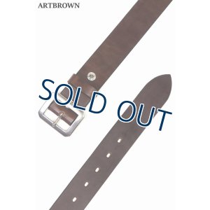 画像1: 「ARTBROWN/アートブラウン」クロムエクセル40mm幅ギャリソンベルト【チョコ】