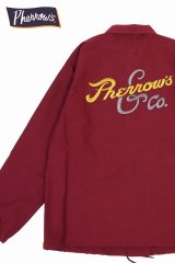 「Pherrow's/フェローズ」Pherrow's&Co刺繍コーチジャケット【バーガンディ】