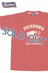 「Pherrow's/フェローズ」バッファローロゴTシャツ PTシリーズ【S・レッド】