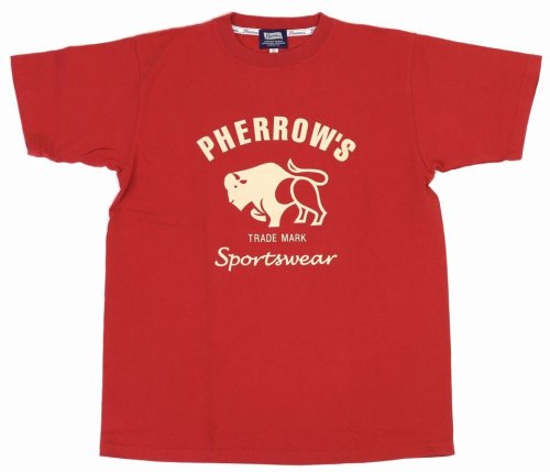 他の写真1: 「Pherrow's/フェローズ」バッファローロゴTシャツ PTシリーズ【S・レッド】