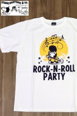 「STUDIO D'ARTISAN/ステュディオ・ダ・ルチザン」ROCK-N-ROLL PARTY プリントＴシャツ【ホワイト】