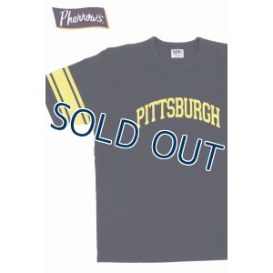 画像1: 「Pherrow's/フェローズ」PITTSBURGH プリントフットボールTシャツ【S・ブラック】