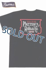 「Pherrow's/フェローズ」Railroad CoプリントTシャツ PMTシリーズ【ブラック】