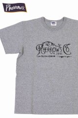 「Pherrow's/フェローズ」PHERROW'S CoプリントTシャツ PMTシリーズ【H・グレー】