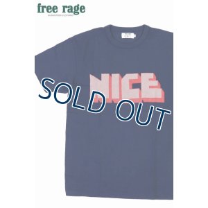 画像1: 「FREE RAGE/フリーレイジ」NICE プリントリサイクルコットンTシャツ【ネイビー】