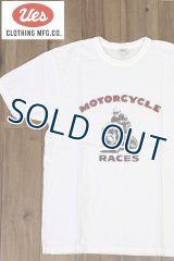 「UES/ウエス」MOTORCYCLEプリントTシャツ【ホワイト】