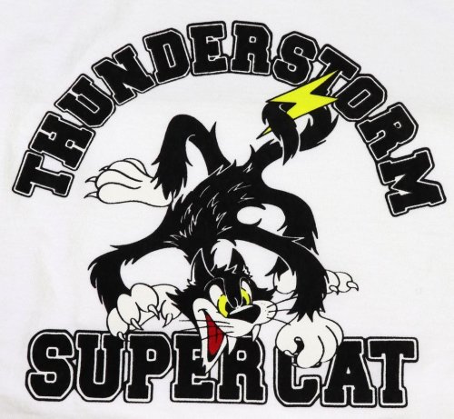 他の写真3: 「Pherrow's/フェローズ」THUNDERSTORM SUPER CAT プリントTシャツ PTシリーズ【ホワイト】