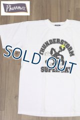 「Pherrow's/フェローズ」THUNDERSTORM SUPER CAT プリントTシャツ PTシリーズ【ホワイト】