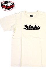 「JELADO/ジェラード」JELADOロゴ プリント丸胴クルーネックTシャツ【バニラ】