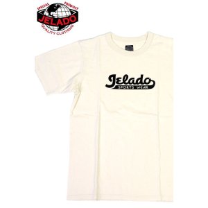 画像1: 「JELADO/ジェラード」JELADOロゴ プリント丸胴クルーネックTシャツ【バニラ】