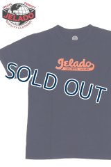 「JELADO/ジェラード」JELADOロゴ プリント丸胴クルーネックTシャツ【オールドネイビー】