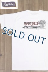 「Pherrow's/フェローズ」MOTO SPEED プリントTシャツ PTシリーズ【ホワイト】
