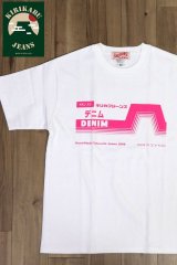 「KIRIKABU JEANS/キリカブジーンズ」デニム プリントTシャツ【ホワイト×ピンク】