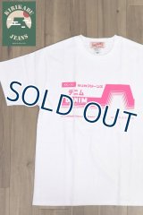 「KIRIKABU JEANS/キリカブジーンズ」デニム プリントTシャツ【ホワイト×ピンク】