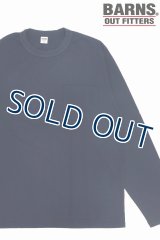 「BARNS OUT FITTERS /バーンズアウトフィッターズ」タフネック無地ポケット付きロンT【ネイビー】