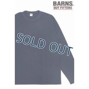 画像1: 「BARNS OUT FITTERS /バーンズアウトフィッターズ」タフネック無地ポケット付きロンT【ネイビー】