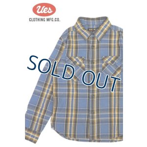 画像1: 「UES/ウエス」先染ヘビーネルシャツ【ブルー】