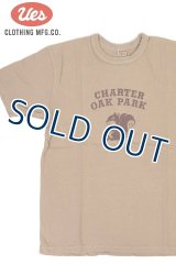 「UES/ウエス」OAK PARK プリントTシャツ【ベージュ】