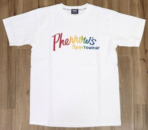 他の写真1: 「Pherrow's/フェローズ」Pherrow'sロゴTシャツ PTシリーズ【ホワイト×グラデーション】