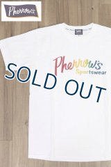 「Pherrow's/フェローズ」Pherrow'sロゴTシャツ PTシリーズ【ホワイト×グラデーション】
