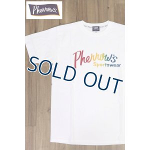 画像1: 「Pherrow's/フェローズ」Pherrow'sロゴTシャツ PTシリーズ【ホワイト×グラデーション】