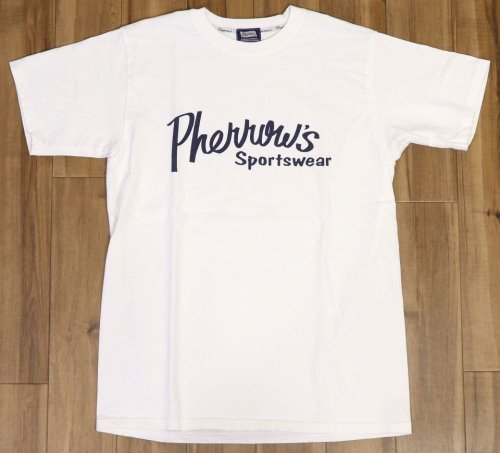 他の写真1: 「Pherrow's/フェローズ」Pherrow'sロゴTシャツ PTシリーズ【ホワイト】