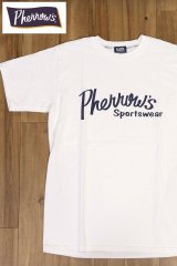 「Pherrow's/フェローズ」Pherrow'sロゴTシャツ PTシリーズ【ホワイト】