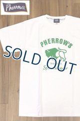 「Pherrow's/フェローズ」バッファローロゴTシャツ PTシリーズ【ホワイト】