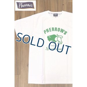 画像1: 「Pherrow's/フェローズ」バッファローロゴTシャツ PTシリーズ【ホワイト】