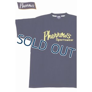 画像1: 「Pherrow's/フェローズ」Pherrow'sロゴTシャツ PTシリーズ【ネイビー】