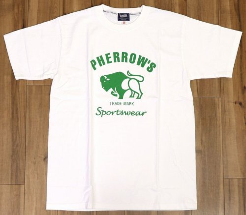 他の写真1: 「Pherrow's/フェローズ」バッファローロゴTシャツ PTシリーズ【ホワイト】