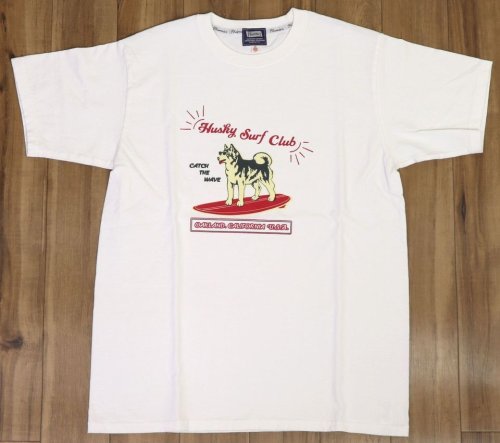 他の写真1: 「Pherrow's/フェローズ」Husky Surf Club プリントTシャツ PTシリーズ【ホワイト】