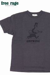 「FREE RAGE/フリーレイジ」GROWING プリントリサイクルコットンTシャツ【グレー】