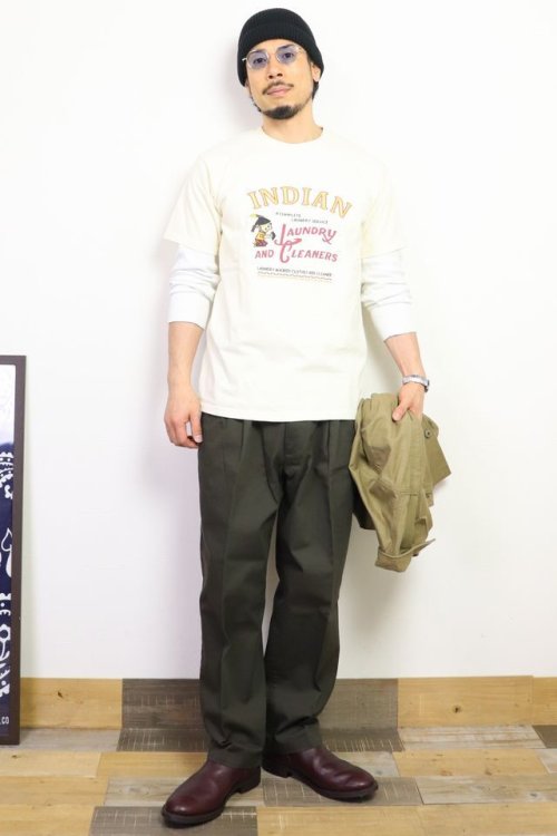 他の写真3: 「Pherrow's/フェローズ」INDIAN プリントTシャツ PTシリーズ【S・ホワイト】