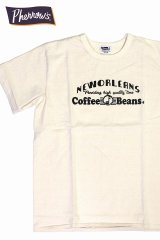 「Pherrow's/フェローズ」Coffee Beans プリントTシャツ PMTシリーズ【S・ホワイト】