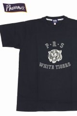 「Pherrow's/フェローズ」WHITE TIGERS プリントTシャツ PTシリーズ【S・ブラック】
