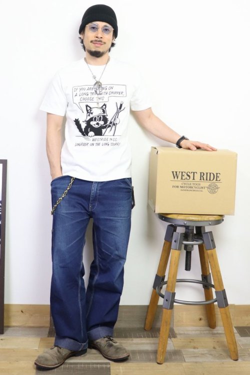 他の写真3: 「WEST RIDE/ウエストライド」CAT  ヘビーウェイトプリントTシャツ【ホワイト】