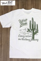 「WEST RIDE/ウエストライド」Cactus  ヘビーウェイトプリントTシャツ【ホワイト】
