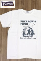 「Pherrow's/フェローズ」POND プリントTシャツ PMTシリーズ【ホワイト】