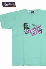 「Pherrow's/フェローズ」ZOMBIES SHOW プリントTシャツ PTシリーズ【ミントグリーン】