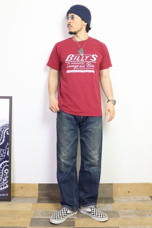 他の写真3: 「Pherrow's/フェローズ」BILLY'S プリントTシャツ PTシリーズ【バーガンディー】