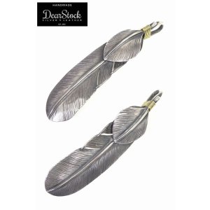 画像1: 「DearStock/ディアストック」シルバーフェザー60mm真鍮縄＆ハートカスタム【パターンあり】