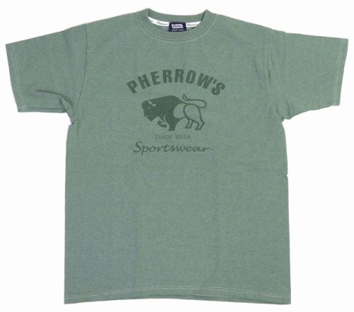 他の写真1: 「Pherrow's/フェローズ」バッファローロゴTシャツ PTシリーズ【グリーン】