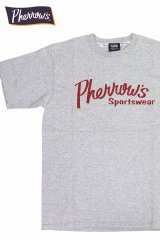 「Pherrow's/フェローズ」Pherrow'sロゴTシャツ PTシリーズ【杢グレー】