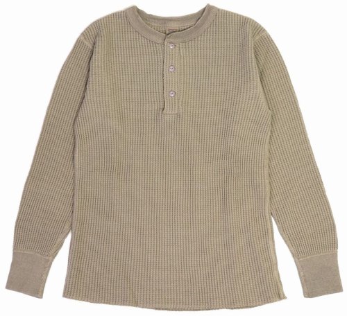 他の写真1: 「UES/ウエス」ヘンリーネックビッグワッフルＴシャツ【サンドベージュ】